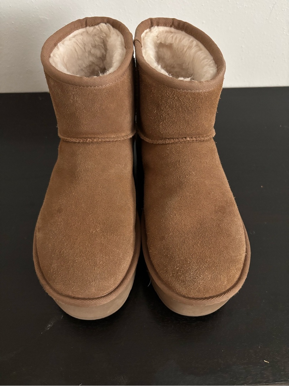 UGG  Chestnut Suede Plush-Lined platform